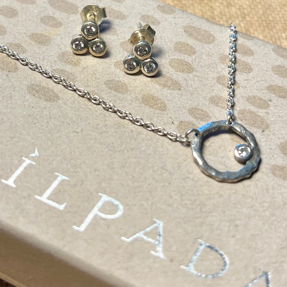 Silpada “Orbiting Moon” Necklace and “Triplette” Earrings Set - Picture 2 of 14